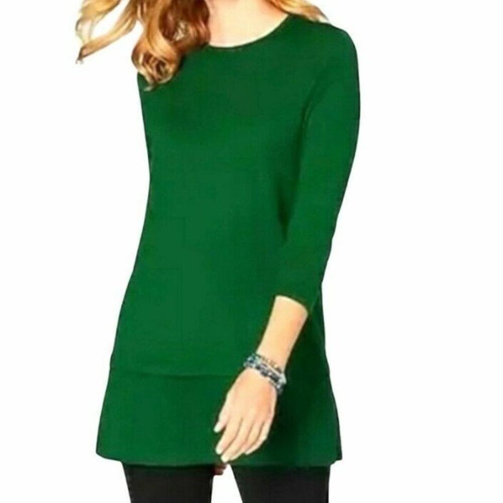 J. Jill Talia Washable Merino Wool Lightweight Tunic Sweater Balsam Size XS NEW